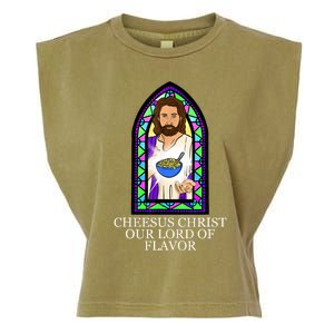 Mac And Cheese Lover Cheesus Christ Our Lord In Flavor Garment-Dyed Women's Muscle Tee