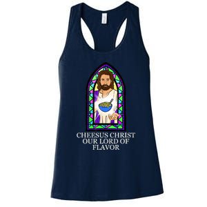 Mac And Cheese Lover Cheesus Christ Our Lord In Flavor Women's Racerback Tank