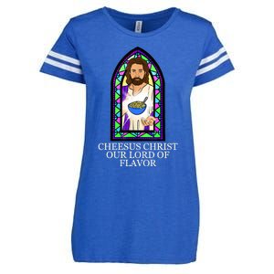 Mac And Cheese Lover Cheesus Christ Our Lord In Flavor Enza Ladies Jersey Football T-Shirt