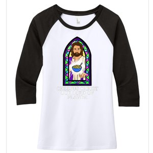 Mac And Cheese Lover Cheesus Christ Our Lord In Flavor Women's Tri-Blend 3/4-Sleeve Raglan Shirt