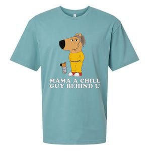 Mama A Chill Guy Behind You Funny Gen Z Humour Sueded Cloud Jersey T-Shirt