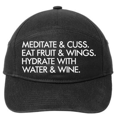 Meditate And Cuss Eat Fruit And Wings 7-Panel Snapback Hat