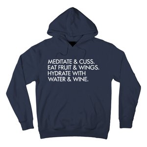 Meditate And Cuss Eat Fruit And Wings Hoodie