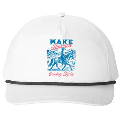 Make America Cowboy Again Western Rodeo Snapback Five-Panel Rope Hat