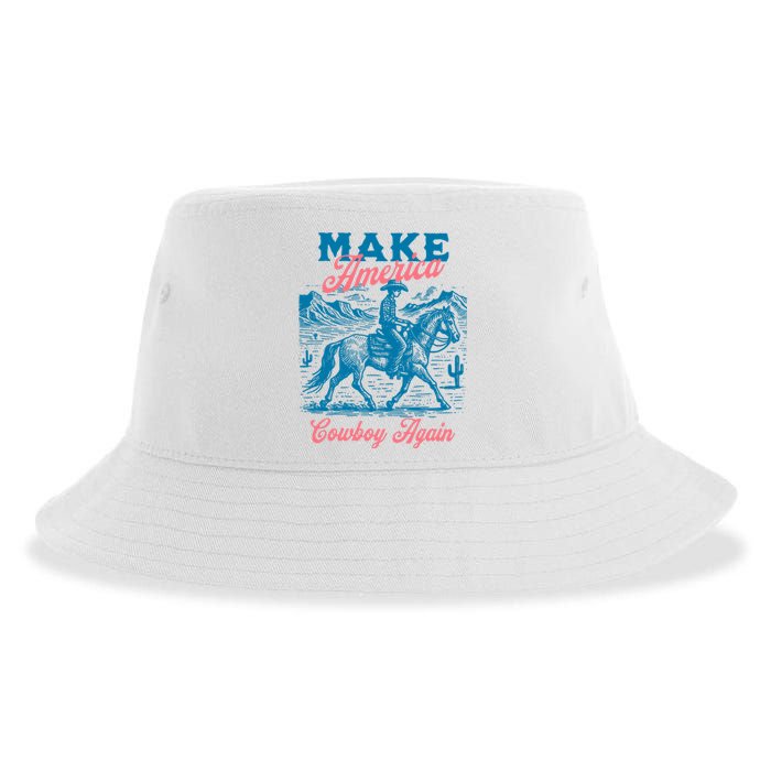 Make America Cowboy Again Western Rodeo Sustainable Bucket Hat