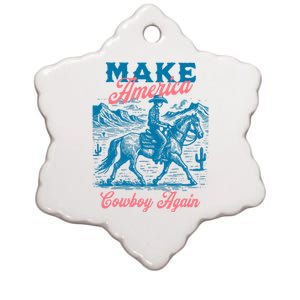 Make America Cowboy Again Western Rodeo Ceramic Star Ornament