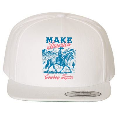 Make America Cowboy Again Western Rodeo Wool Snapback Cap