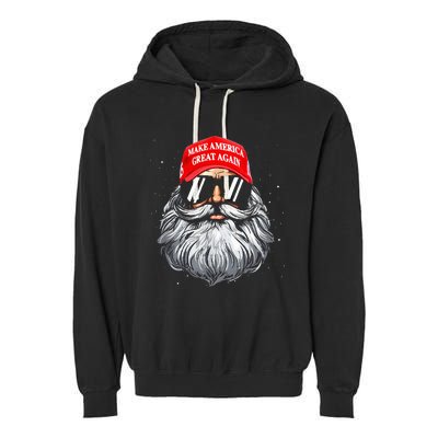 Make A Christmas Great Again Xmas Trump Santa Garment-Dyed Fleece Hoodie