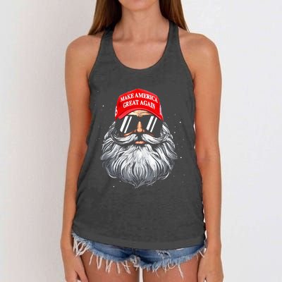 Make A Christmas Great Again Xmas Trump Santa Women's Knotted Racerback Tank