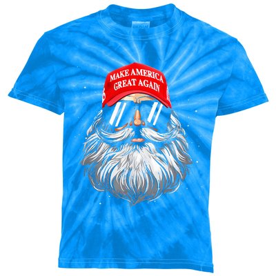 Make A Christmas Great Again Xmas Trump Santa Kids Tie-Dye T-Shirt