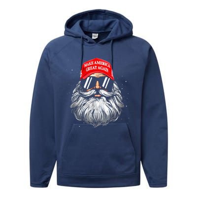 Make A Christmas Great Again Xmas Trump Santa Performance Fleece Hoodie