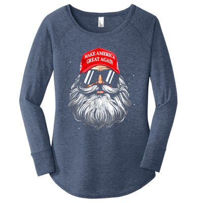 Make A Christmas Great Again Xmas Trump Santa Women's Perfect Tri Tunic Long Sleeve Shirt