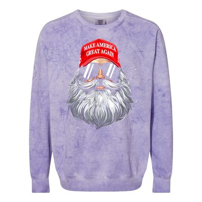 Make A Christmas Great Again Funny Xmas Trump Santa Pajamas Gift Colorblast Crewneck Sweatshirt