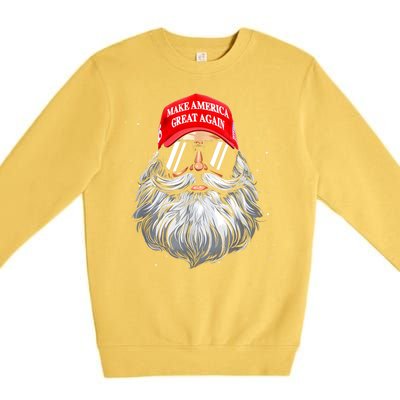 Make A Christmas Great Again Funny Xmas Trump Santa Pajamas Gift Premium Crewneck Sweatshirt