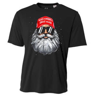 Make A Christmas Great Again Funny Xmas Trump Santa Pajamas Gift Cooling Performance Crew T-Shirt