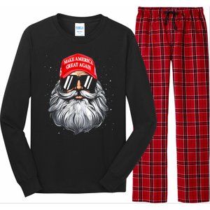 Make A Christmas Great Again Funny Xmas Trump Santa Pajamas Gift Long Sleeve Pajama Set