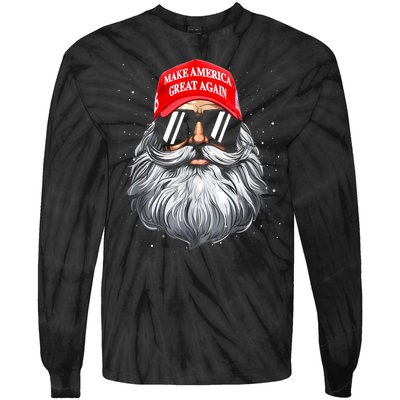 Make A Christmas Great Again Funny Xmas Trump Santa Pajamas Gift Tie-Dye Long Sleeve Shirt