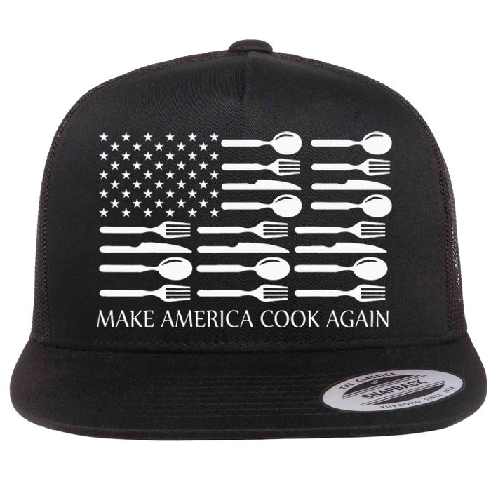 Make America Cook Again Cooking Chef Flat Bill Trucker Hat