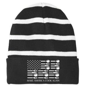 Make America Cook Again Cooking Chef Striped Beanie with Solid Band