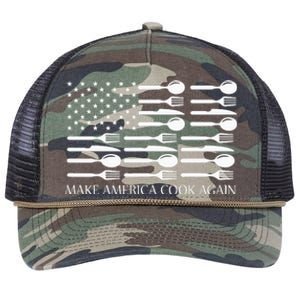 Make America Cook Again Cooking Chef Retro Rope Trucker Hat Cap