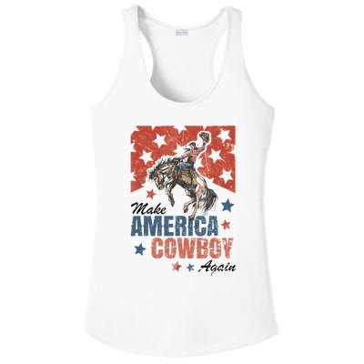 Make America Cowgirl Cowboy Again Western 4th Of July Ladies PosiCharge Competitor Racerback Tank