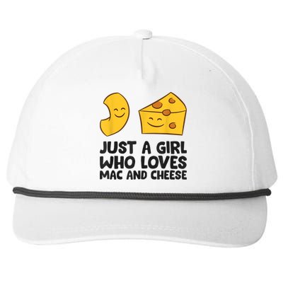 Macaroni And Cheese Just A Girl Who Loves Mac And Cheese Snapback Five-Panel Rope Hat