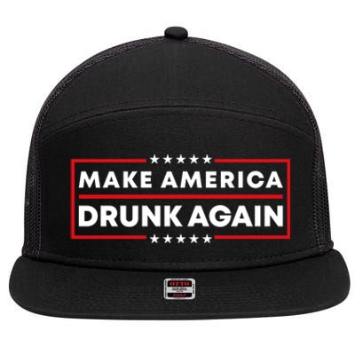 Make America Drunk Again Patriotic 4th Of July Beer Ing Meaningful Gift 7 Panel Mesh Trucker Snapback Hat