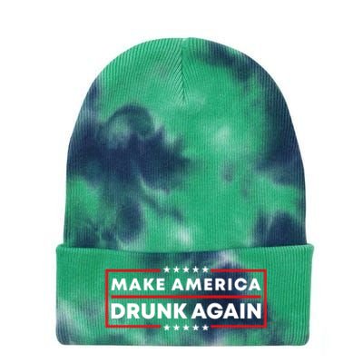 Make America Drunk Again Patriotic 4th Of July Beer Ing Meaningful Gift Tie Dye 12in Knit Beanie