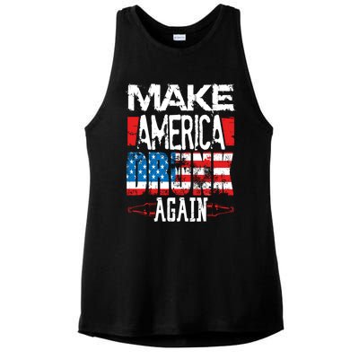 Make America Drunk Again Meaningful Gift Ladies PosiCharge Tri-Blend Wicking Tank