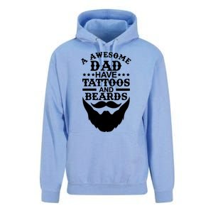 Men Awesome Dads Have Tattoos And Beards Gift Funny Fathers Day Gift Unisex Surf Hoodie