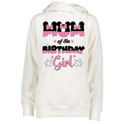 Mom And Dad Birthday Girl Mouse Family Matching Womens Funnel Neck Pullover Hood