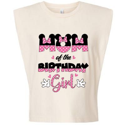 Mom And Dad Birthday Girl Mouse Family Matching Garment-Dyed Women's Muscle Tee