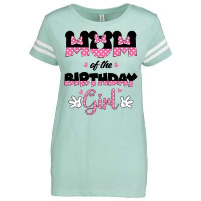 Mom And Dad Birthday Girl Mouse Family Matching Enza Ladies Jersey Football T-Shirt