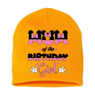 Mom And Dad Birthday Girl Mouse Family Matching Short Acrylic Beanie