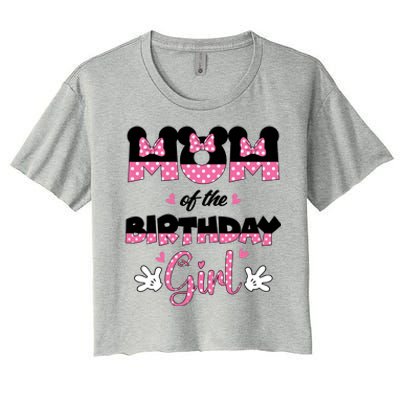 Mom And Dad Birthday Girl Mouse Family Matching Women's Crop Top Tee