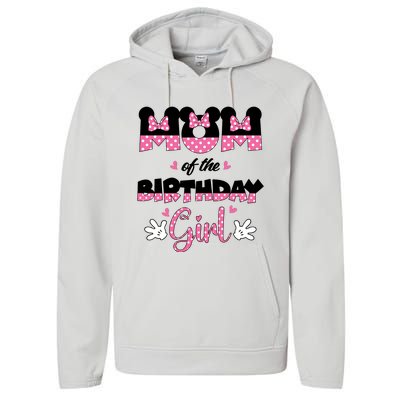 Mom And Dad Birthday Girl Mouse Family Matching Performance Fleece Hoodie