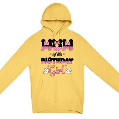 Mom And Dad Birthday Girl Mouse Family Matching Premium Pullover Hoodie