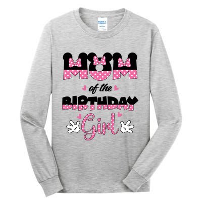 Mom And Dad Birthday Girl Mouse Family Matching Tall Long Sleeve T-Shirt