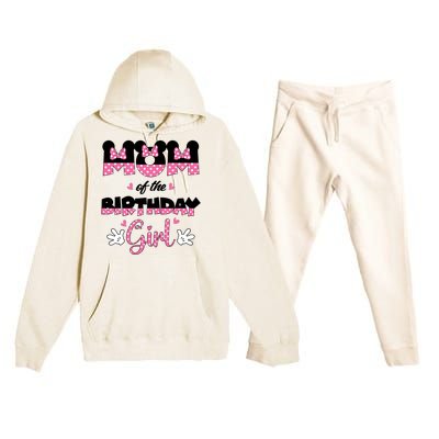 Mom And Dad Birthday Girl Mouse Family Matching Premium Hooded Sweatsuit Set