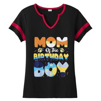 Mom And Dad Birthday Boy Dog Family Matching Ladies Halftime Notch Neck Tee