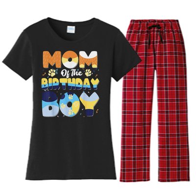 Mom And Dad Birthday Boy Dog Family Matching Women's Flannel Pajama Set