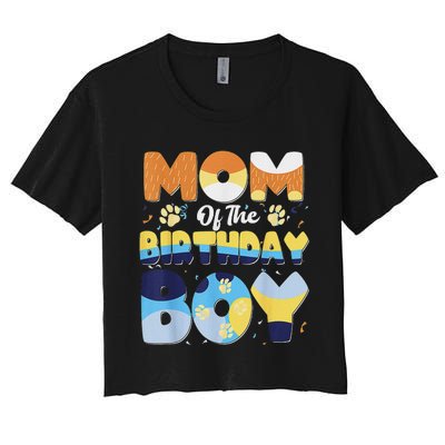 Mom And Dad Birthday Boy Dog Family Matching Women's Crop Top Tee