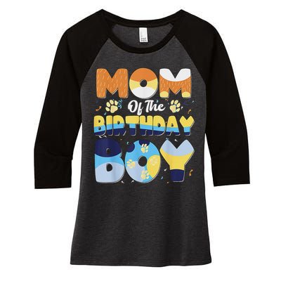 Mom And Dad Birthday Boy Dog Family Matching Women's Tri-Blend 3/4-Sleeve Raglan Shirt