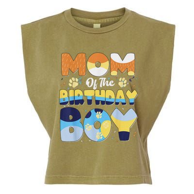 Mom And Dad Birthday Boy Dog Family Matching Garment-Dyed Women's Muscle Tee