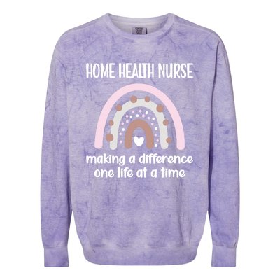 Making A Difference Home Health Nurse Rn Nursing Week Meaningful Gift Colorblast Crewneck Sweatshirt