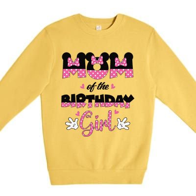 Mom And Dad Birthday Girl Mouse Family Matching Premium Crewneck Sweatshirt