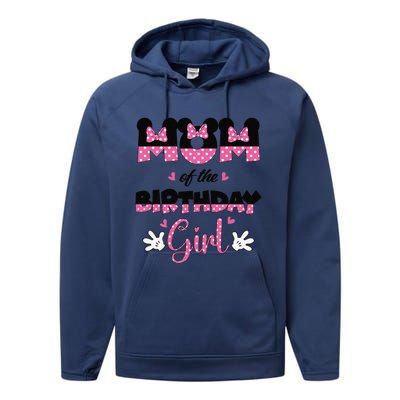 Mom And Dad Birthday Girl Mouse Family Matching Performance Fleece Hoodie