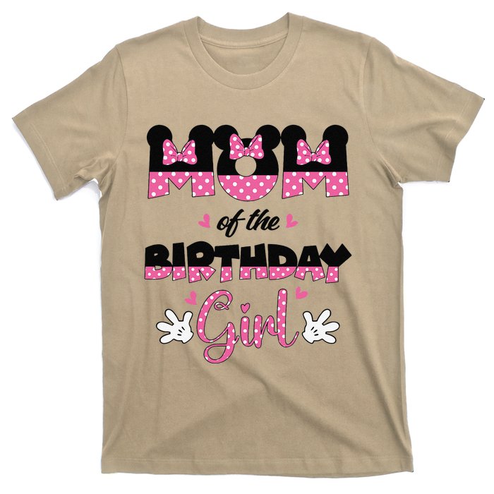 Mom And Dad Birthday Girl Mouse Family Matching T-Shirt