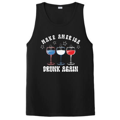 Make America Drunk Again Funny 4th Of July Wine Decorations Gift PosiCharge Competitor Tank