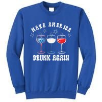 Make America Drunk Again Funny 4th Of July Wine Decorations Gift Sweatshirt